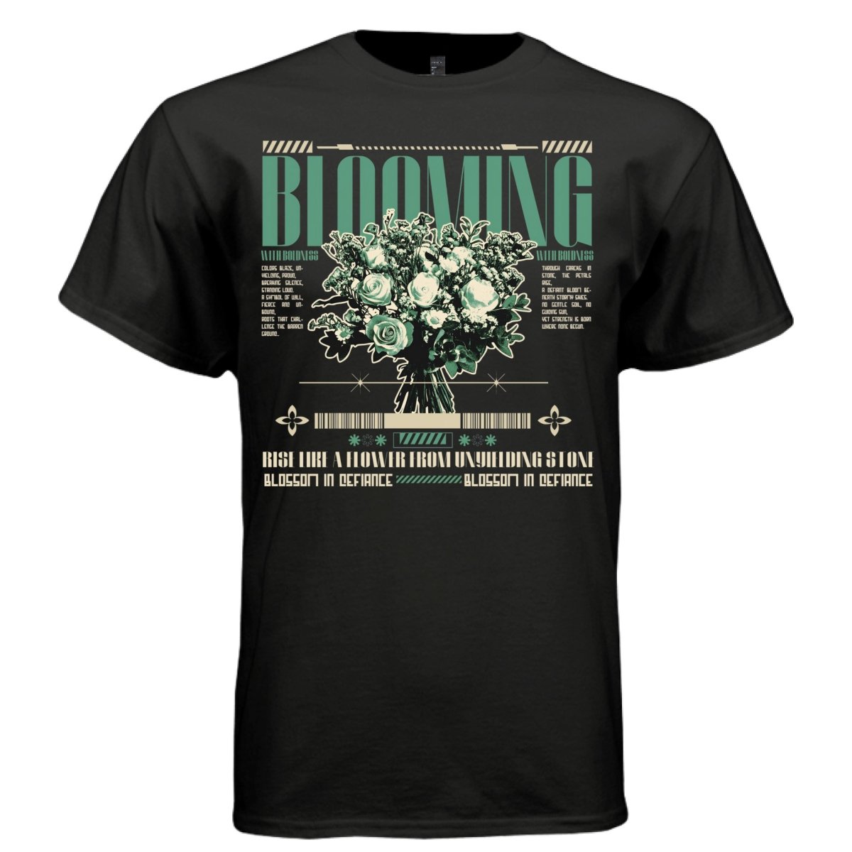 BLOOMING WITH BOLDNESS Y2K Halftone Floral Graphic T-Shirt | Unisex Streetwear 276 - Project Hood