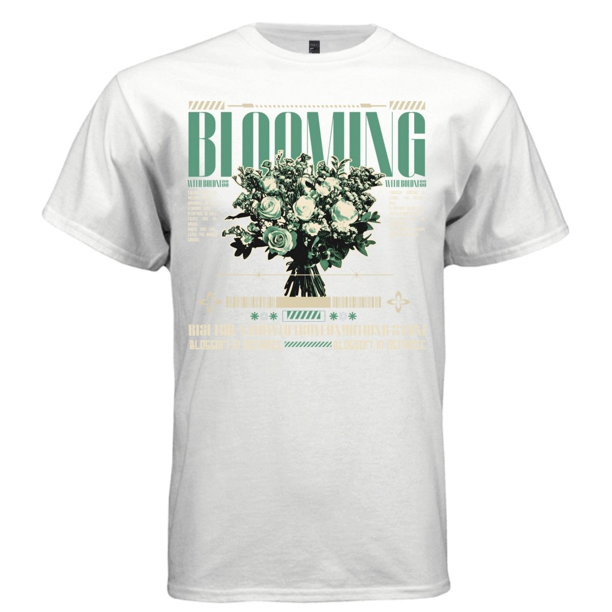 BLOOMING WITH BOLDNESS Y2K Halftone Floral Graphic T-Shirt | Unisex Streetwear 276 - Project Hood