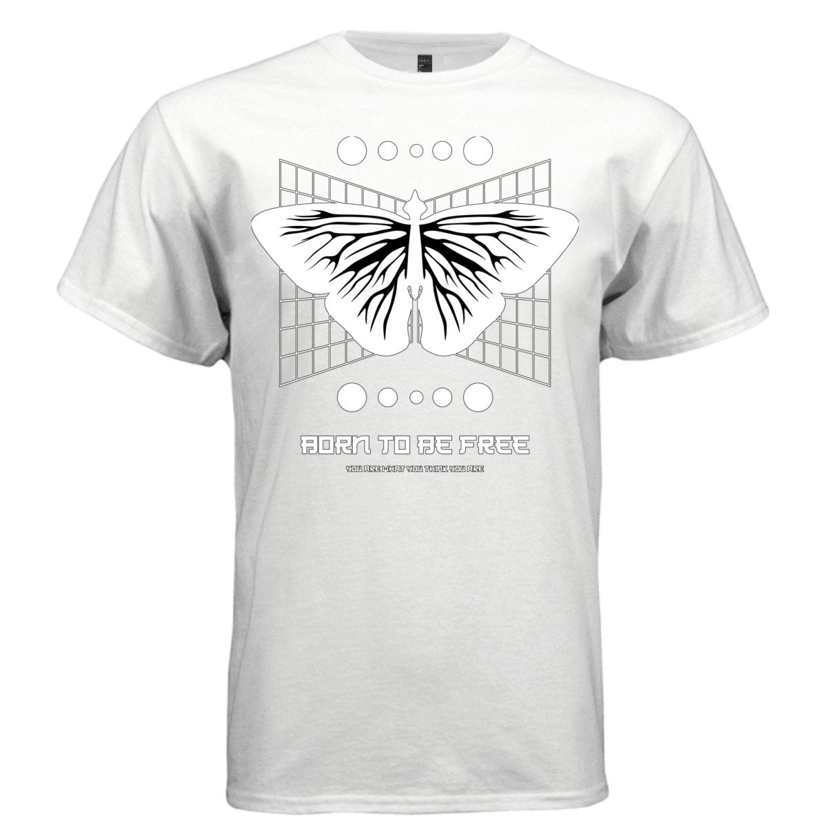 BORN TO BE FREE Y2K Butterfly Line-Art Graphic T-Shirt | Unisex Streetwear 282 - Project Hood