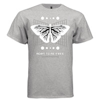BORN TO BE FREE Y2K Butterfly Line-Art Graphic T-Shirt | Unisex Streetwear 282 - Project Hood
