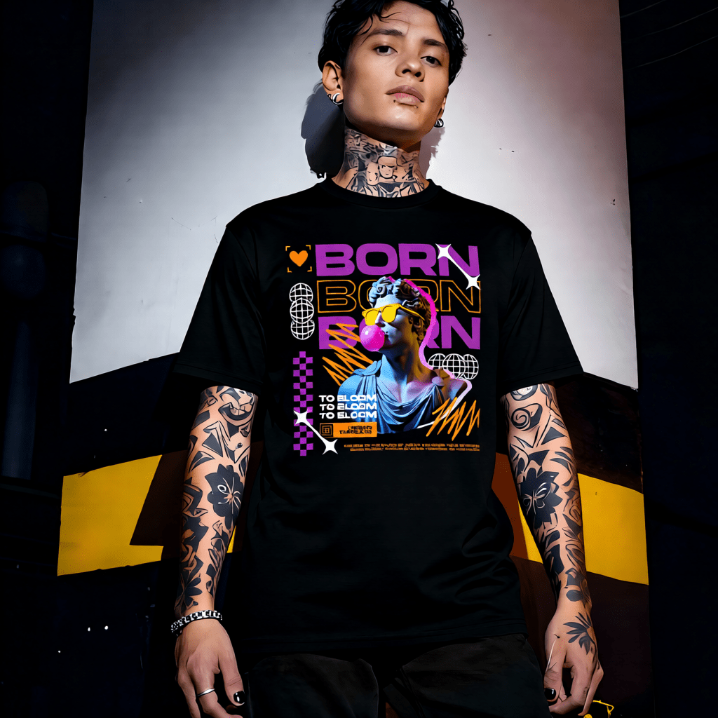 BORN TO BLOOM Y2K Bubblegum Statue Graphic T-Shirt | Unisex Streetwear 283 - Project Hood