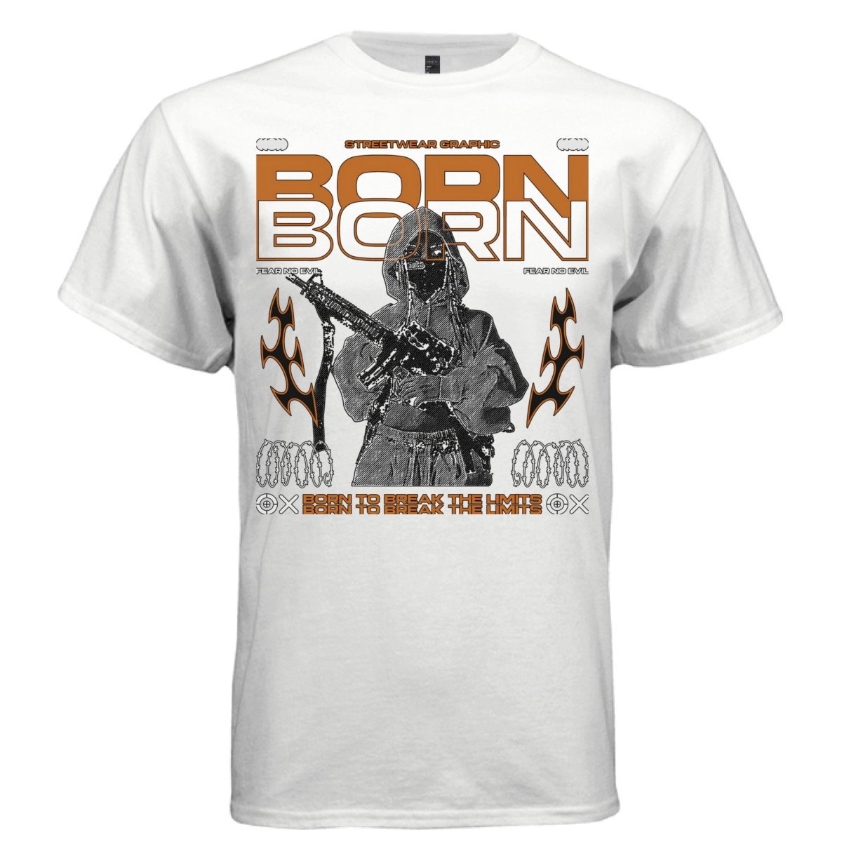 BORN TO BREAK THE LIMITS Y2K Hooded Figure Graphic T-Shirt | Unisex Streetwear 284 - Project Hood