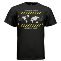 BOTHERED BY SOCIETY Y2K World Map Caution Graphic T-Shirt | Unisex Streetwear 290 - Project Hood