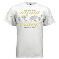BOTHERED BY SOCIETY Y2K World Map Caution Graphic T-Shirt | Unisex Streetwear 290 - Project Hood
