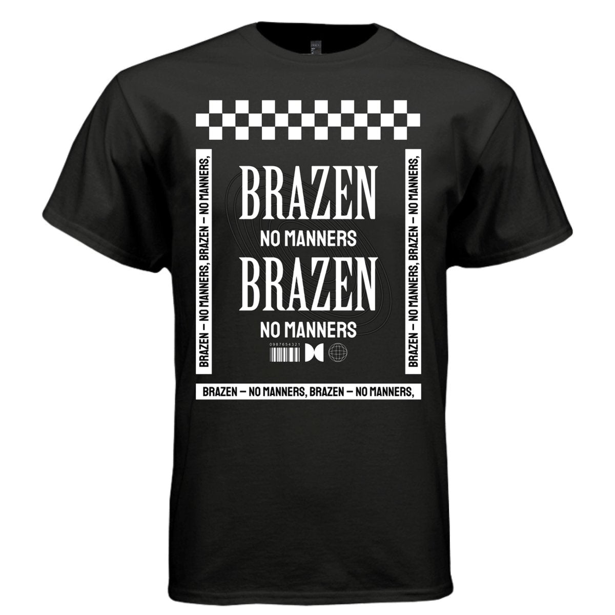 BRAZEN Y2K Warped Type Monochrome Graphic T-Shirt | Unisex Streetwear 292 - Project Hood