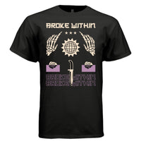 BROKE WITHIN Y2K Skeleton Hands Rose Graphic T-Shirt | Unisex Streetwear 299 - Project Hood