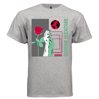 BROKEN INSIDE Y2K Rose Hand Duotone Graphic T-Shirt | Unisex Streetwear 301 - Project Hood