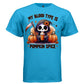 MY BLOOD TYPE IS PUMPKIN SPICE graphic tee light steel front, cute reaper pumpkin spice fall tee Project Hood