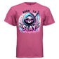 BORN TO SLAY graphic tee white front, cute reaper slay confidence tee for women Project Hood