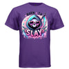 BORN TO SLAY graphic tee black front, cute goth reaper slay confidence tee Project Hood