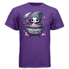 BREWING TROUBLE graphic tee black front, cute goth reaper witch cauldron tee Project Hood