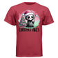 CHRISTMAS VIBES graphic tee navy front, cute christmas goth tee for her Project Hood