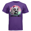 CHRISTMAS VIBES graphic tee black front, cute goth reaper christmas tee Project Hood