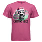 CHRISTMAS VIBES graphic tee white front, cute reaper christmas tee for women Project Hood