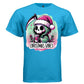 CHRISTMAS VIBES graphic tee light steel front, cute reaper christmas santa coffee tee Project Hood