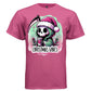 CHRISTMAS VIBES graphic tee white front, cute reaper christmas santa coffee tee for women Project Hood
