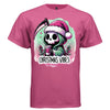 CHRISTMAS VIBES graphic tee white front, cute reaper christmas santa coffee tee for women Project Hood