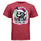 CHRISTMAS VIBES graphic tee navy front, cute christmas santa coffee goth tee for her Project Hood