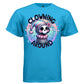 CLOWNING AROUND graphic tee light steel front, cute reaper pastel clown tee Project Hood