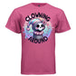 CLOWNING AROUND graphic tee white front, cute reaper pastel clown tee for women Project Hood