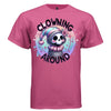 CLOWNING AROUND graphic tee white front, cute reaper pastel clown tee for women Project Hood