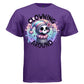 CLOWNING AROUND graphic tee black front, cute goth reaper pastel clown tee Project Hood