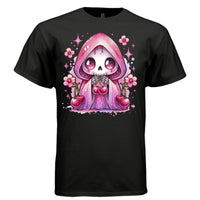 CHERRY REAPER graphic tee sand front, cute pastel goth cherry coquette tee Project Hood
