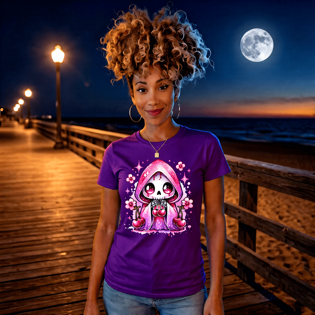 CHERRY REAPER cute pastel goth reaper cherry coquette graphic tee for women Project Hood