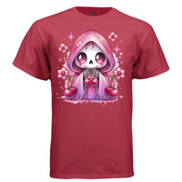 CHERRY REAPER graphic tee navy front, cute cherry coquette goth tee for her Project Hood