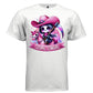 COSMIC COWGIRL graphic tee pink front, cute space cowgirl reaper tee for her Project Hood
