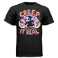 CREEP IT REAL graphic tee sand front, cute pastel goth skateboard halloween tee Project Hood
