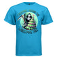 CREEPING AROUND THE CHRISTMAS TREE graphic tee light steel front, cute reaper christmas tree tee Project Hood