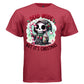 DEAD INSIDE BUT IT'S CHRISTMAS graphic tee navy front, cute candy cane christmas goth tee for her Project Hood