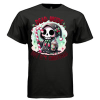DEAD INSIDE BUT IT'S CHRISTMAS graphic tee sand front, cute pastel goth candy cane christmas tee Project Hood