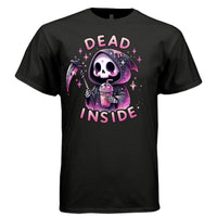 DEAD INSIDE graphic tee sand front, cute pastel goth pink iced drink tee Project Hood