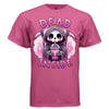 DEAD INSIDE graphic tee white front, cute reaper pink glitter iced drink tee for women Project Hood
