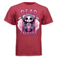 DEAD INSIDE graphic tee navy front, cute pink glitter iced drink goth tee for her Project Hood