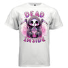 DEAD INSIDE graphic tee pink front, cute pink glitter iced drink reaper tee for her Project Hood