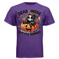 DEAD INSIDE BUT IT'S SUMMER graphic tee black front, cute goth reaper orange pumpkin summer drink tee Project Hood