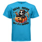 DEAD INSIDE BUT IT'S SUMMER graphic tee light steel front, cute reaper orange pumpkin summer drink tee Project Hood