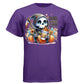 DEAD WITHOUT COFFEE graphic tee black front, cute goth reaper pumpkin fall coffee tee Project Hood