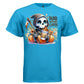DEAD WITHOUT COFFEE graphic tee light steel front, cute reaper pumpkin fall coffee tee Project Hood