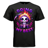 DOING MY BEST graphic tee sand front, cute pastel goth galaxy coffee tee Project Hood