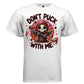 DON'T PUCK WITH ME graphic tee pink front, cute red hockey reaper tee for her Project Hood