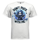 DON'T PUCK WITH ME graphic tee pink front, cute blue hockey reaper tee for her Project Hood