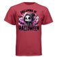 DREAMING OF HALLOWEEN graphic tee navy front, cute bats and stars goth tee for her Project Hood