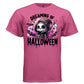DREAMING OF HALLOWEEN graphic tee white front, cute reaper bats and stars tee for women Project Hood