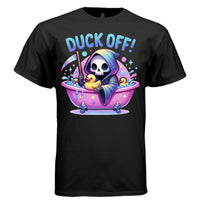 DUCK OFF graphic tee sand front, cute pastel goth bathtub and ducks tee Project Hood
