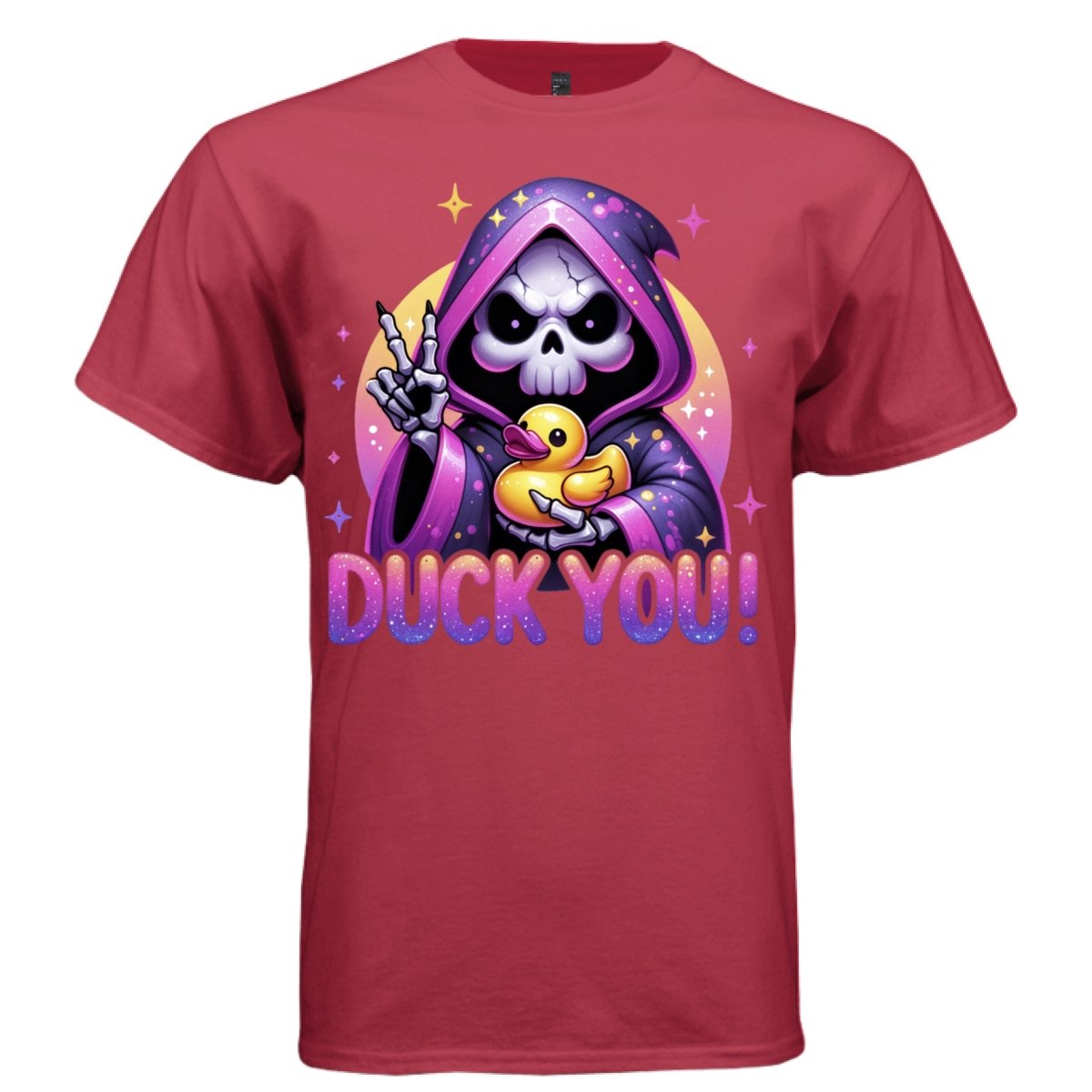 DUCK YOU graphic tee navy front, cute rubber duck goth tee for her Project Hood
