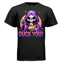 DUCK YOU graphic tee sand front, cute pastel goth rubber duck tee Project Hood